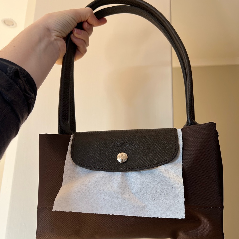 Longchamp Large Le Pliage Green Tote Bag - Mocha
